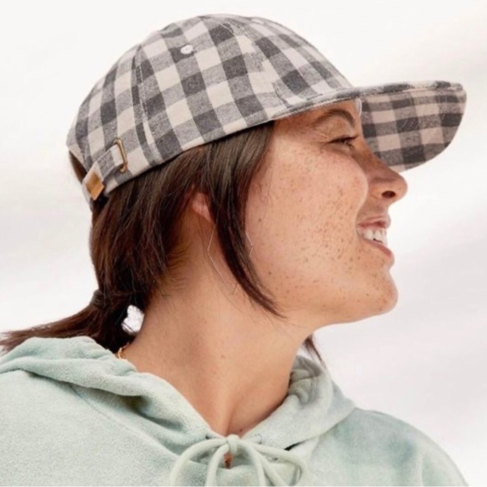 COCUS POCUS Anthropologie Gingham Print Buffalo Plaid Adjustable Baseball Cap